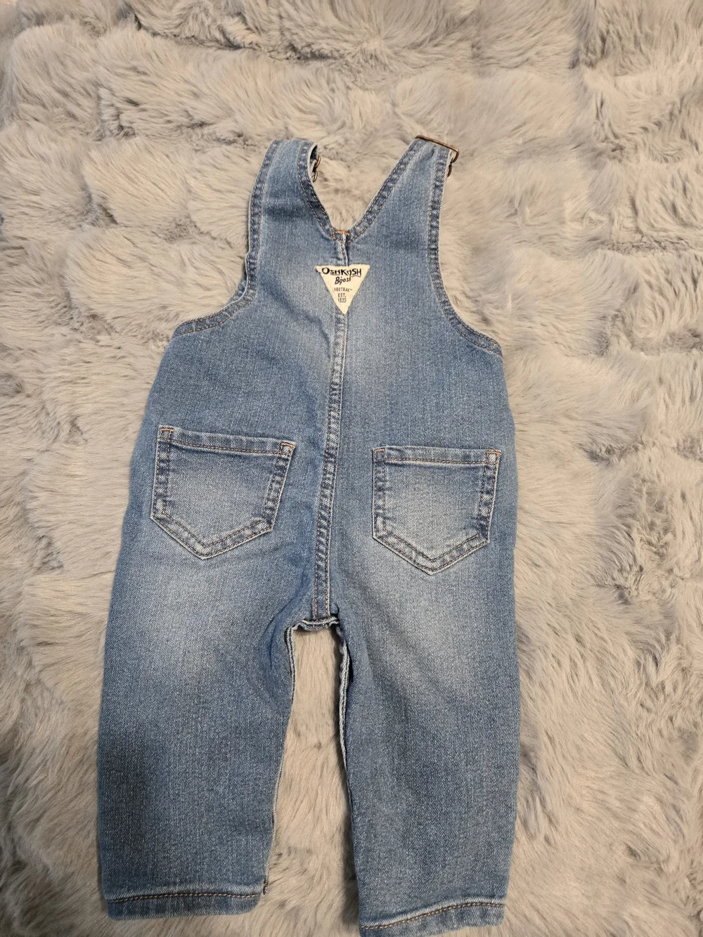 OshKosh B'gosh Girl Denim Ruffle Pocket Overalls 6M